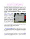 Keen’s Portable Buildings Offers Durable, Customizable Portable Storage buildings