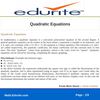 Quadratic Equations 