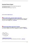 Business Science Degree