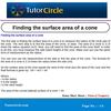 Finding the surface area of a cone 