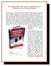 THE CONDITIONS THAT LEAD TO FIND THE RIGHT PERSON & HEALTHY RELATIONSHIP