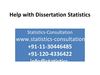 Help with Dissertation Statistics