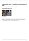 How to choose ladder -Product Overview about Ladders for Sale
