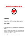Georges Lapierre : éducation et formation des cadres (mars 1934)