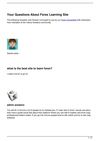 Your Questions About Forex Learning Site
