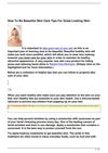 How To Be Beautiful Skin Care Tips For Great Looking Skin