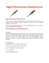 Digital Thermometers Manufacturers- Thermometers Manufacturers