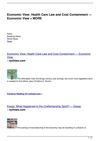 Economic View: Health Care Law and Cost Containment — Economic View + MORE