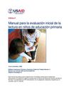 MANUAL PARA LA EVALUACIÓN INICIAL DE LA LECTURA EN LOS NIÑOS DE EDUCACIÓN PRIMARIA