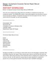 Bobcat 116 Hydraulic Excavator Service Repair Manual DOWNLOAD