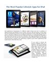 The Most Popular Lifestyle Apps for iPad 