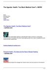 The Agenda: Health: Too Much Medical Care? + MORE