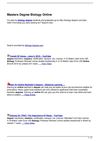 Masters Degree Biology Online