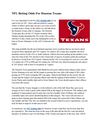 NFL Betting Odds For Houston Texans