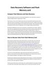 Data Recovery Software And Flash Memory Card