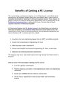 Benefits of Getting a PE License