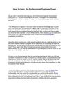 How to Pass the Professional Engineer Exam