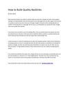 How to Build Quality Backlinks
