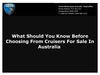 What Should You Know Before Choosing From Cruisers For Sale In Australia