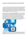 In What Ways Could A Business Benefit From Social Media?