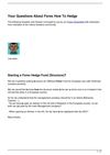 Your Questions About Forex How To Hedge