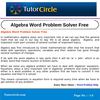 Algebra Word Problem Solver Free