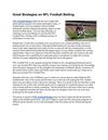 Great Strategies on NFL Football Betting