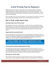 Article Writing Tips For Beginners