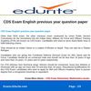 CDS Exam English previous year question paper