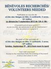 Bénévoles Recherchés - Volunteers Wanted - 9 September 2012 CDN - 5 Continents