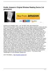 Kindle: Amazon’s Original Wireless Reading Device (1st generation)