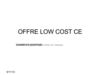 OFFRE LOW COST CE MOIS SEPTEMBRE
