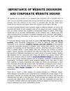 Importance of Website Designing and Corporate Website Design