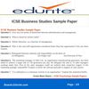 ICSE Business Studies Sample Paper
