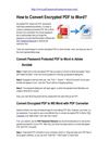 How to Convert Encrypted PDF to Word