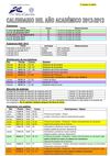 Calendario académico y de actividades. Curso 2012-13