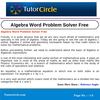 Algebra Word Problem Solver Free