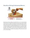 Benefits of Hiring Professional Movers