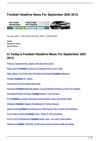 Football Headline News For September 20th 2012