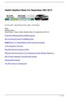 Health Headline News For September 20th 2012