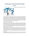 Ask Questions while Choosing Web Design Firm