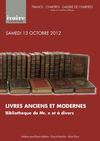LIVRES ANCIENS ET MODERNES 13-10-2012 