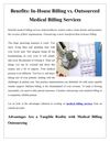 Benefits: In-House Billing vs. Outsourced Medical Billing Services