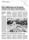 Vuelta a las aulas de jóvenes parados, publicado por Diario de Navarra