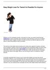 Easy Weight Loss For Teens-It Is Possible For Anyone