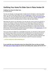 Outfitting Your Home For Elder Care in Palos Verdes CA