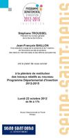 Plénière de restitution des travaux relatifs au nouveau Programme Départemental d’Insertion 2012-2015