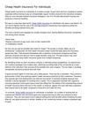 Cheap Health Insurance For Individuals