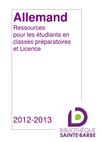 Allemand-Classes préparatoires et licence 2012-2013