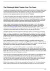 The Pittsburgh Ballet Theater Over The Years